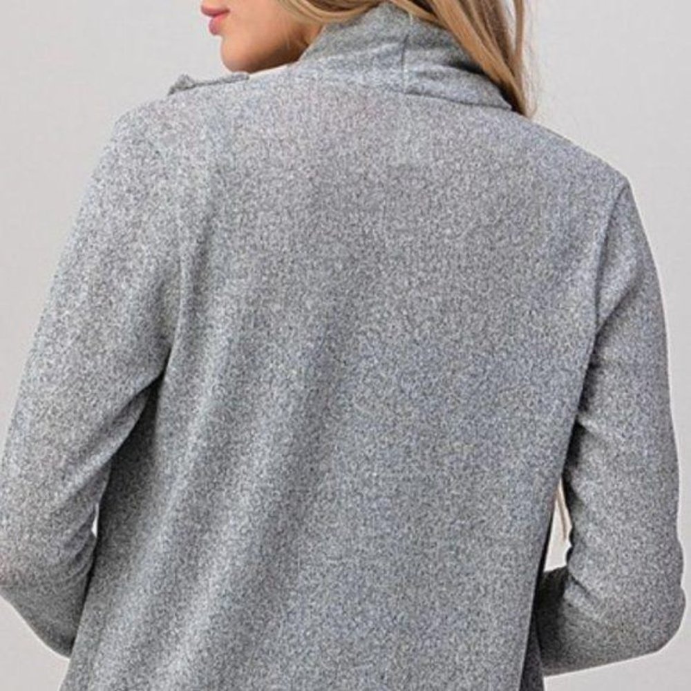 Selena Drape Front Shawl Cardigan S- XL - Picture 3 of 5